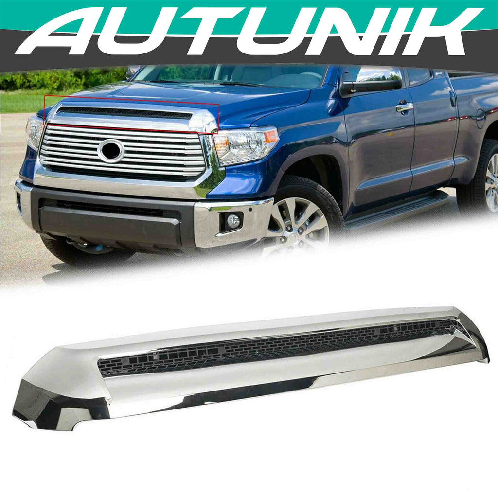 Chrome Front Upper Hood Bulge Molding Grille For Toyota Tundra 2014-2021