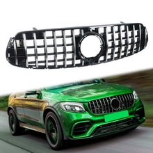 Cargar imagen en el visor de la galería, Autunik GR Grille Front Bumper Grill For Mercedes-Benz X253 W253 GLC300 GLC45 2020-2022 - Chrome/Black