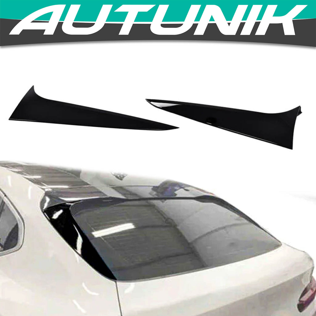 Autunik 2019-2021 For BMW X4 G0 Gloss Black Rear Window Spoiler Side Wing Cover
