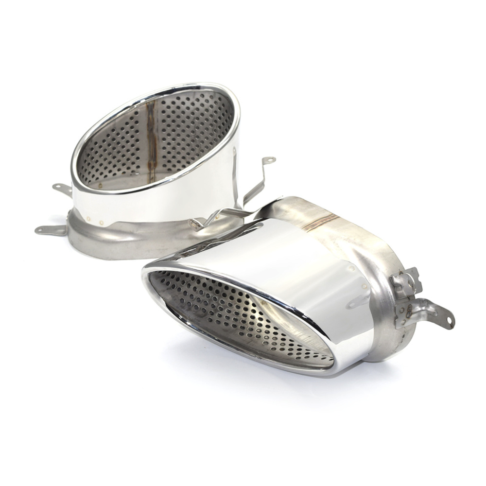 Autunik Silver Exhaust Muffler Tips Tailpipes For Audi A4 A5 A6 A7 Up To RS3 RS4 RS6 RS7