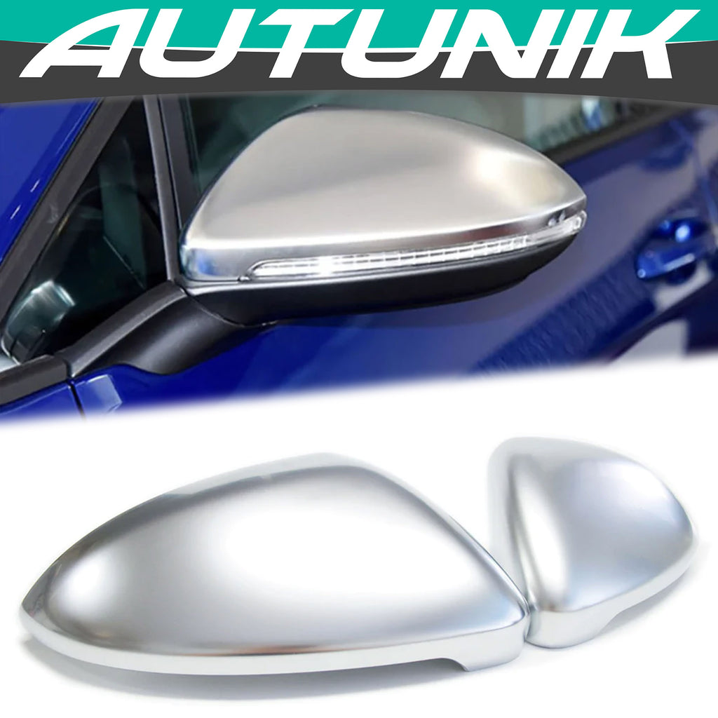Autunik Matte Chrome Side Mirror Cover Caps for VW GOLF 7 MK7 MK7.5 GTI R TSI TDI mc22