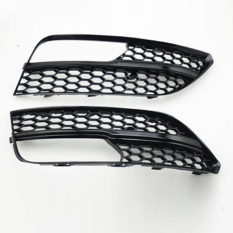 Autunik For 2013-2016 Audi A3 Hatchback Black Honeycomb Mesh Fof Light Grille Covers