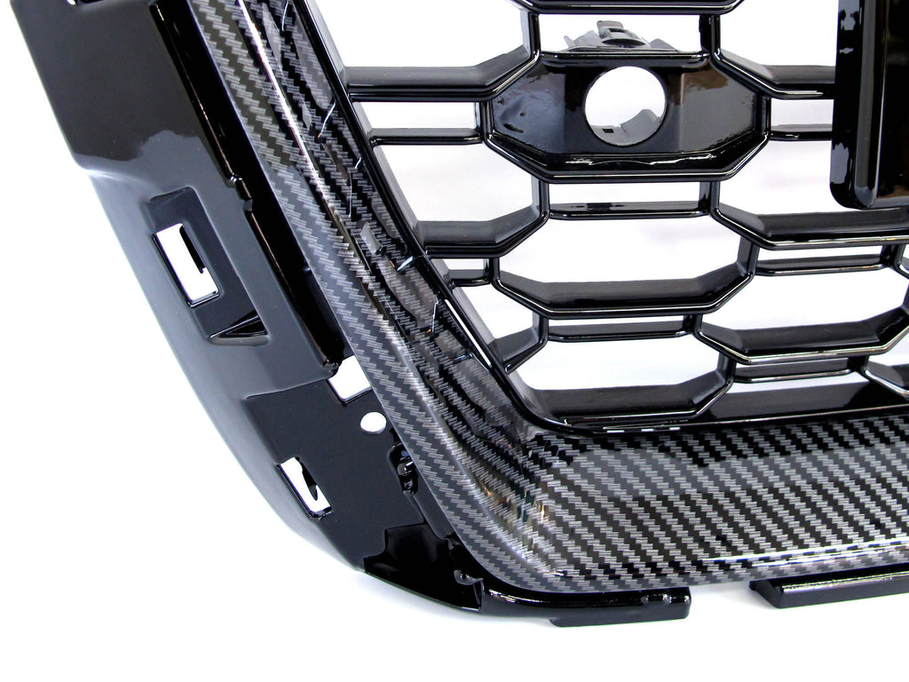 Carbon Fiber Look Front Bumper Grille Grill for Audi A3 8V S3 2017-2020 w/ ACC