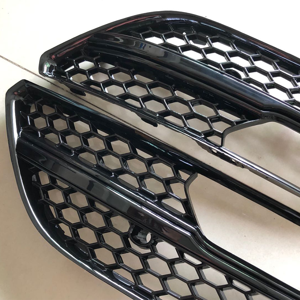 Autunik For 2013-2016 Audi A3 Hatchback Black Honeycomb Mesh Fof Light Grille Covers