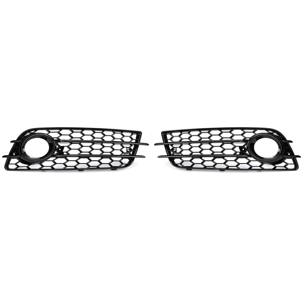 All Black Front Fog Light Cover Grille For 2008-2012 Audi S4 A4 B8 S-Line