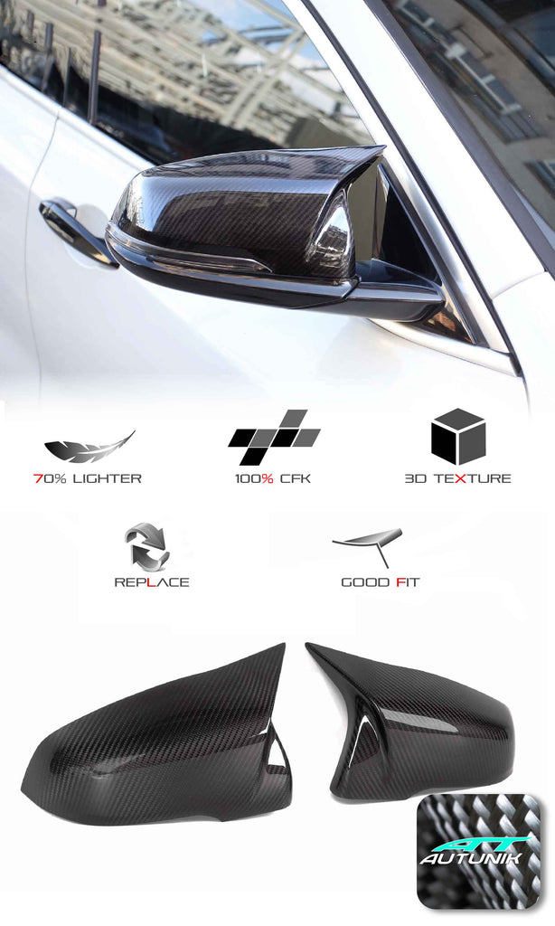 100% Dry Carbon Fiber Mirror Cover Caps M Style Replace for Toyota A90 Supra mc150