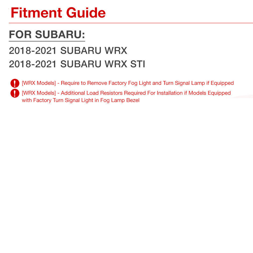 Autunik White+Amber Sequential LED DRL Turn Signal Fog Lights Cover Bezel For 2018-2021 Subaru WRX STi