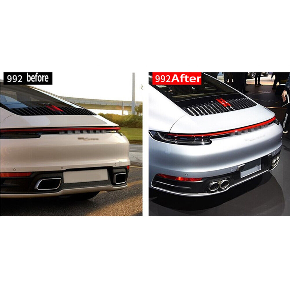Autunik For 2020-2022 Porsche 911 Carrera 991 992 Exhaust Tips Tailpipe Black/Chrome