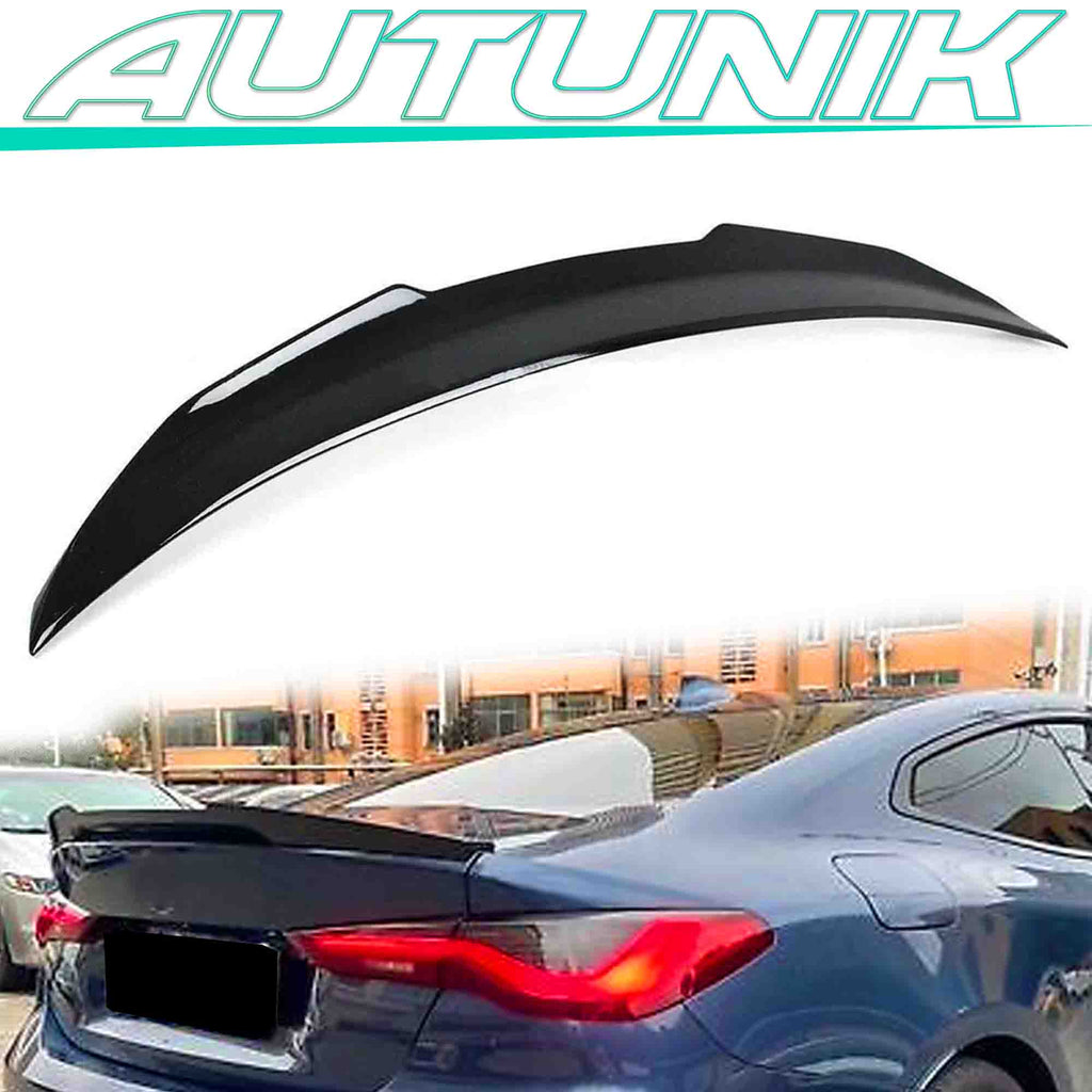 Autunik Glossy Black Trunk Spoiler Wing PSM Style For BMW 4 SERIES G22 Coupe 430i M440i 2021-2022