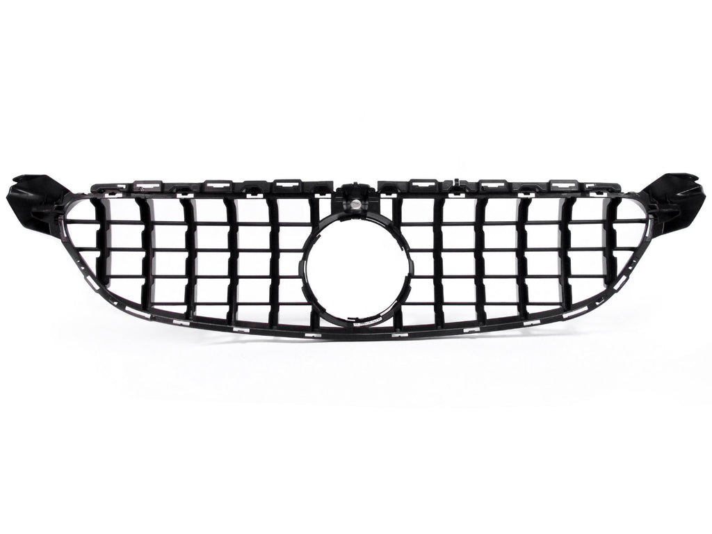Autunik For 2015-2018 Mercedes C-Class W205 Sedan/Coupe Black/Chrome GT Front Grille Grill w/ Camera