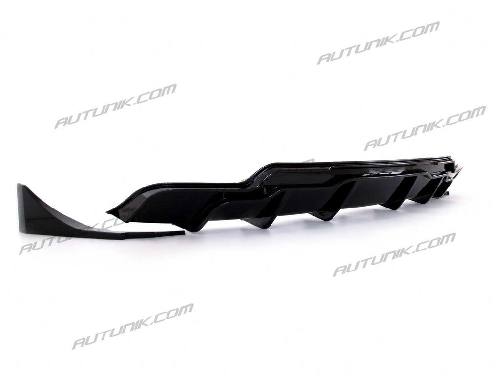 Autunik Fits 2017-2022 Tesla Model 3 Rear Diffuser Aprons Side Canards Shiny Black di139