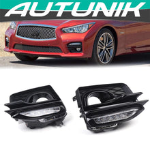 Load image into Gallery viewer, Autunik Front Fog Light Covers Bezels + LED Turn Signal Lights for Infiniti Q50 Sport 2014-2017