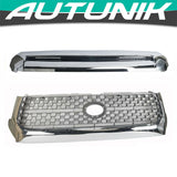 Chrome Front Grille & Hood Bulge Molding Set for Toyota Tundra 2014-2021