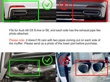 Cargar imagen en el visor de la galería, S6 Style Rear Diffuser + Black Exhaust Tips for Audi C8 A6 S-line S6 2019-2023 di92
