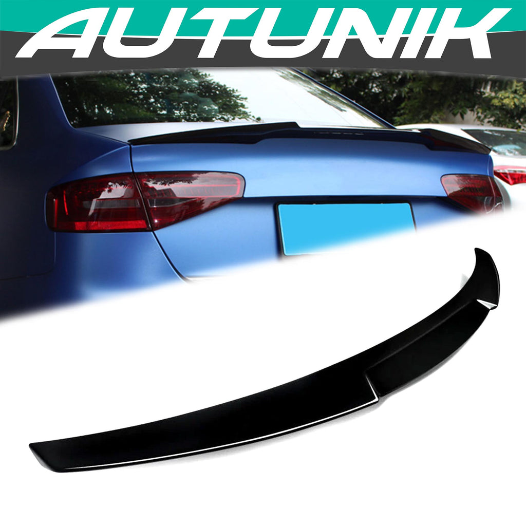 Autunik For 13-16 Audi A4 B8.5 Sedan Gloss Black Rear Trunk Spoiler Wing