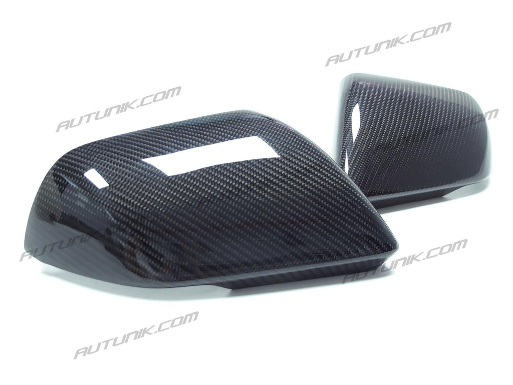 Autunik Real Carbon Fiber Mirror Cover Caps Replacement For Ford Mustang WITH LED Signal GT 2015-2021 mc116