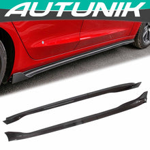 Cargar imagen en el visor de la galería, Autunik Carbon Fiber Look Side Skirt Extension Rocker Panel Fits 17-22 Tesla Model 3 te15