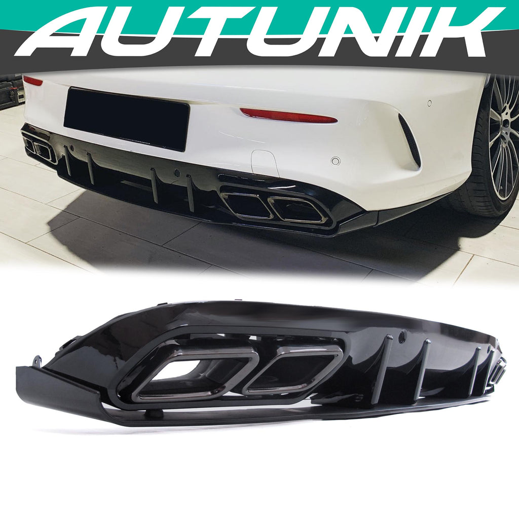 C63S Style Rear Diffuser + Black Exhaust Tips for Mercedes W205 Coupe/Convertible C300 C43 AMG 2015-2021 di74