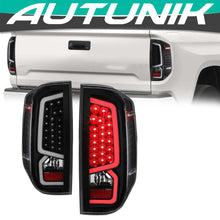 Load image into Gallery viewer, Autunik For 2014-2021 Toyota Tundra LED Tube Tail Lights Brake Lamps Black Left+Right