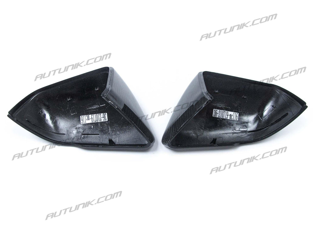 Autunik Real Carbon Fiber Mirror Cover Caps Replacement For Ford Mustang WITH LED Signal GT 2015-2021 mc116