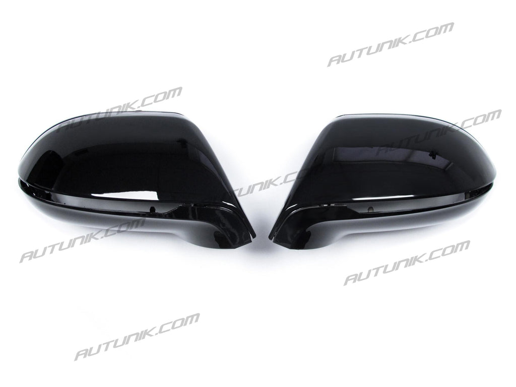 Autunik Glossy Black Side Mirror Covers Caps For Audi A7 S7 RS7 2012-2018 w/ lane assist mc130