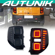 Cargar imagen en el visor de la galería, Autunik For 2020-2023 Ford Bronco Sport LED Tail Lights Black Smoke Sequential Rear Lamps
