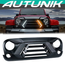 Load image into Gallery viewer, Autunik Front Bumper Grille Grill w/ LED Light for Jeep Wrangler JK 2007-2018