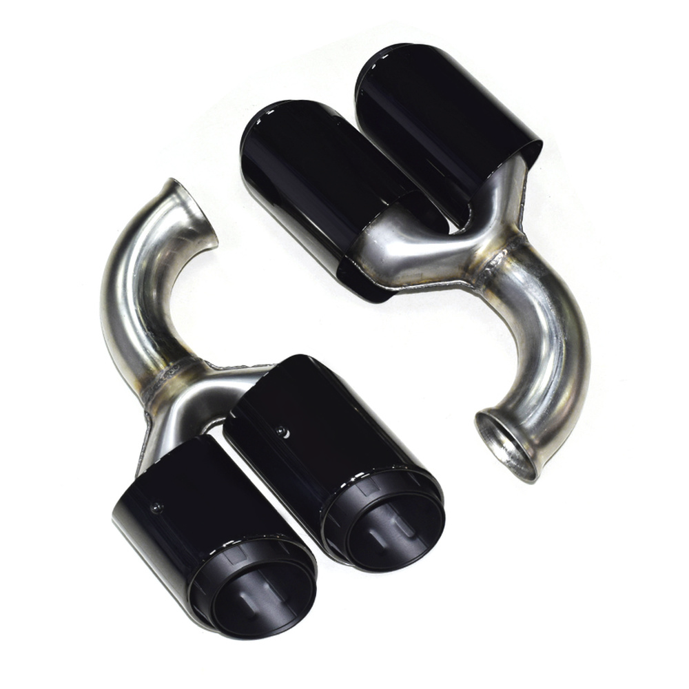 Autunik For 2011-2014 Porsche Cayenne 92A 958 V6 V8 Sport Exhaust Tips Tailpipe Chrome/Black