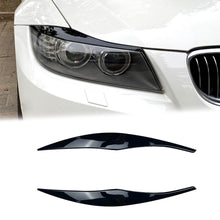 Laden Sie das Bild in den Galerie-Viewer, Autunik Eyebrow Cover Trim Headlight Eyelids Glossy Black Fits BMW 3 Series E90 E91 2005-2012 bm204