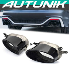 Laden Sie das Bild in den Galerie-Viewer, Autunik Black Exhaust Muffler Tips Tailpipes For Audi A4 A5 A6 A7 Up To RS3 RS4 RS6 RS7