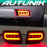 Autunik For 2010-2021 Toyota Land Cruiser Prado J150 Smoke Lens LED Rear Bumper Tail Lights Turn Signal
