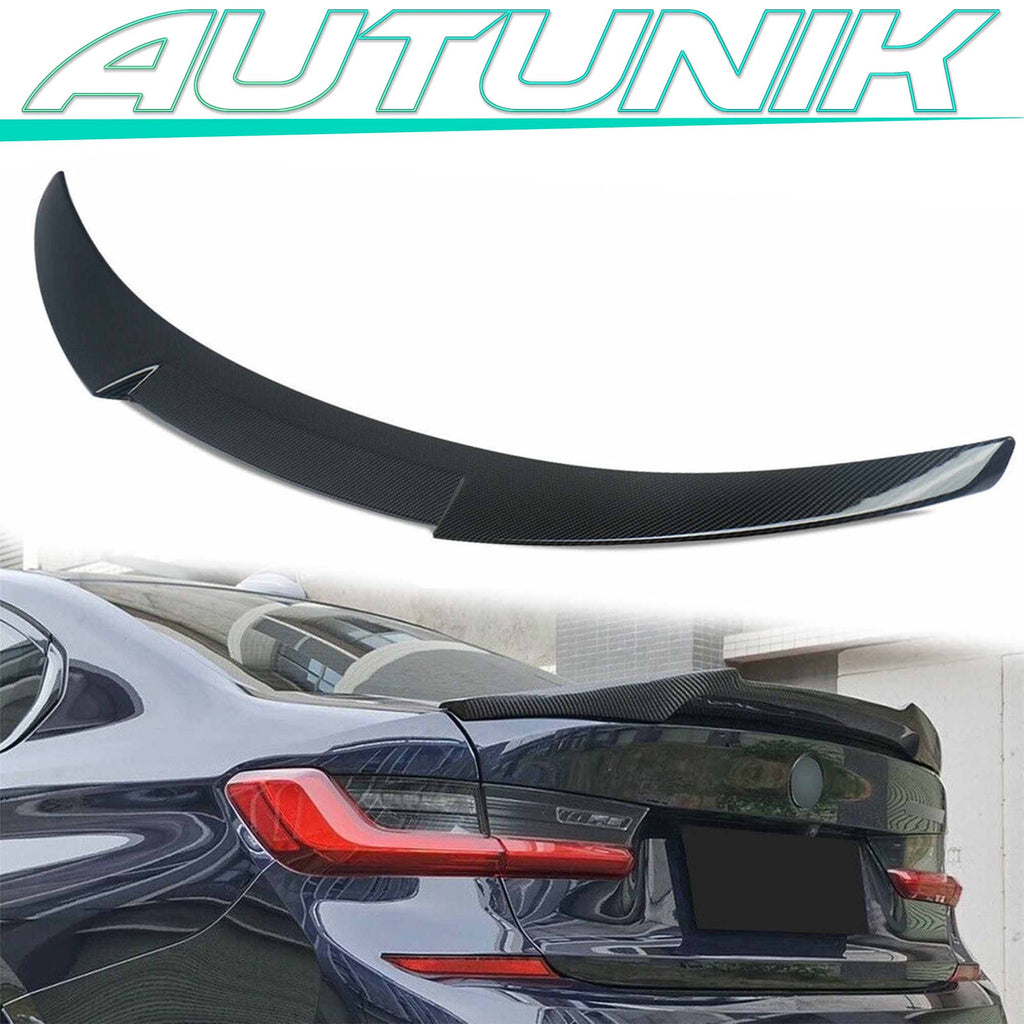 Carbon Fiber Look M4 Style Trunk Spoiler Wing For BMW G20 330i M340i 2019-2023