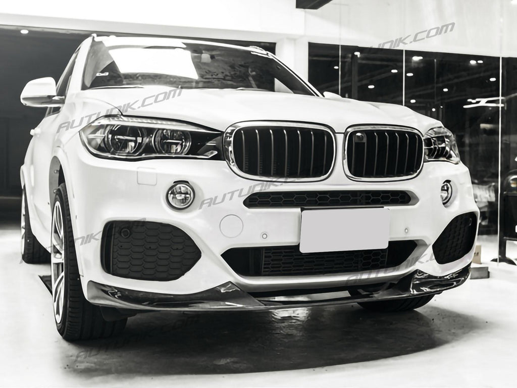 Carbon Fiber Look Front Lip + Rear Diffuser For 2014-2018 BMW X5 F15 M-Sport