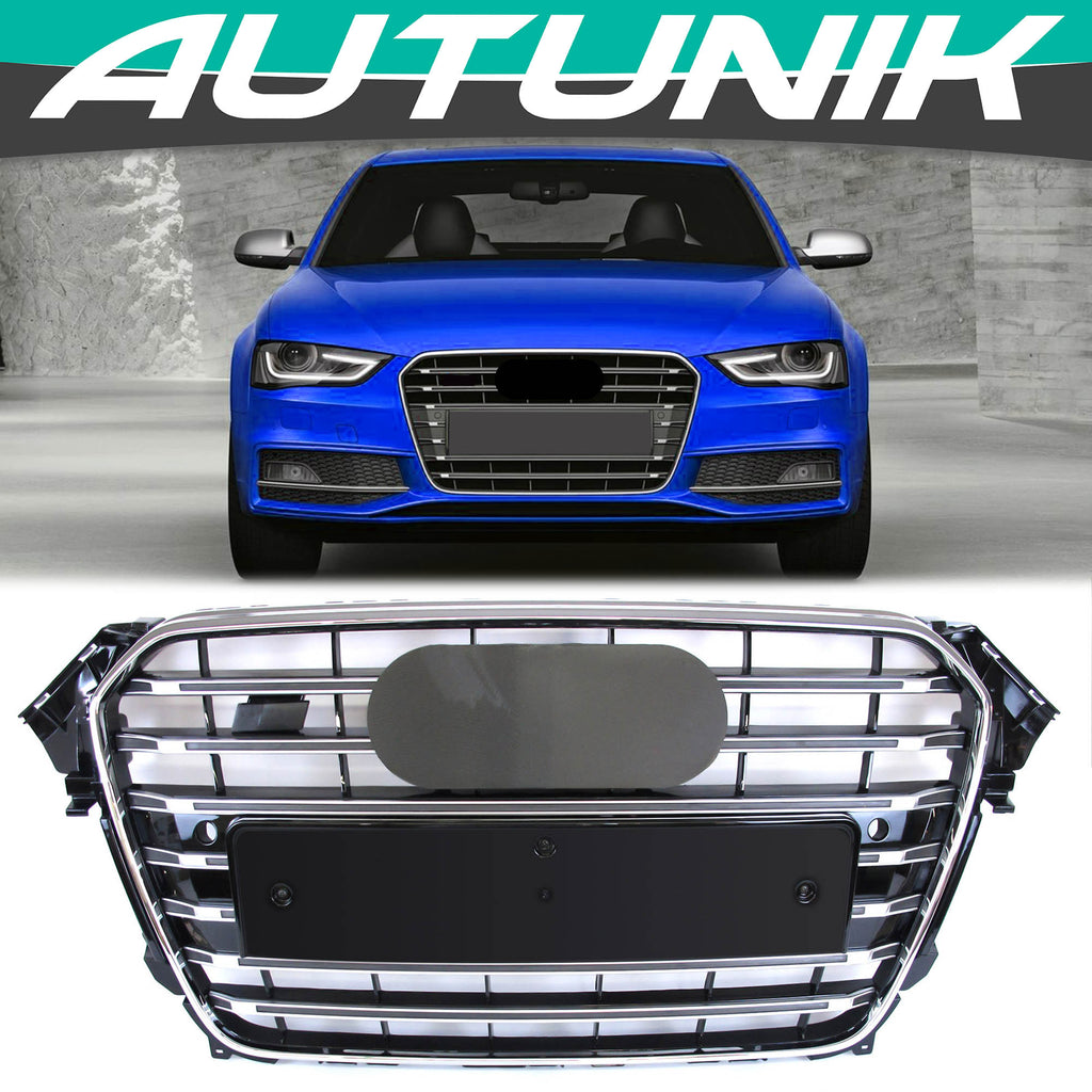 S4 Style Chrome Front Hood Grille for 2013-2016 Audi A4 B8.5 S4 fg199