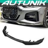Autunik Carbon Fiber Look Front Lip Spoiler Splitter For BMW 4 Series G22 G23 M Sport Bumper 2020-2022