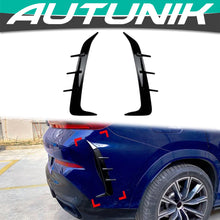 Cargar imagen en el visor de la galería, Autunik For 2019+ BMW X6 G06 M Sport Rear Bumper Side Air Vent Trim Cover Spoiler Black