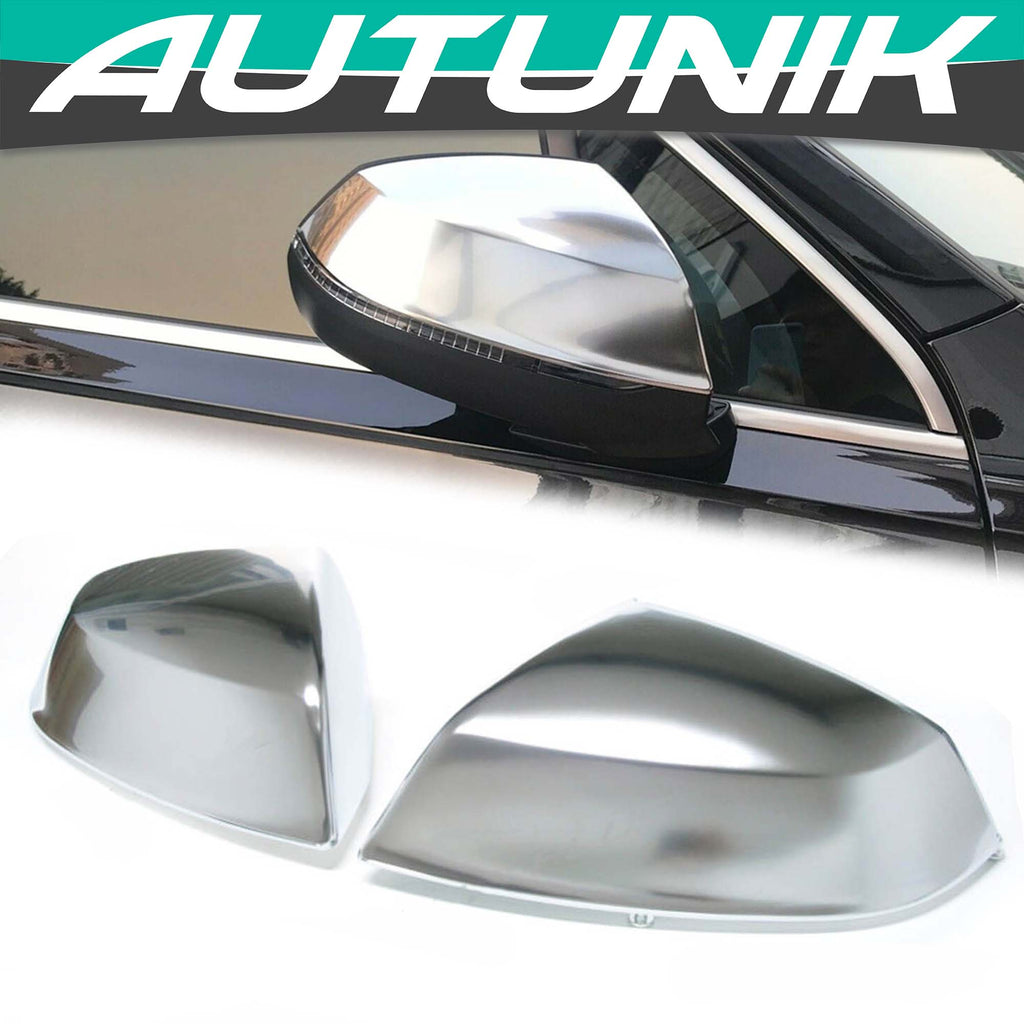 Autunik Matt Chrome Rearview Mirror Cover Caps Replacement for Audi Q5 SQ5 Q7 SQ7 2017-2022 W/O lane assist mc11