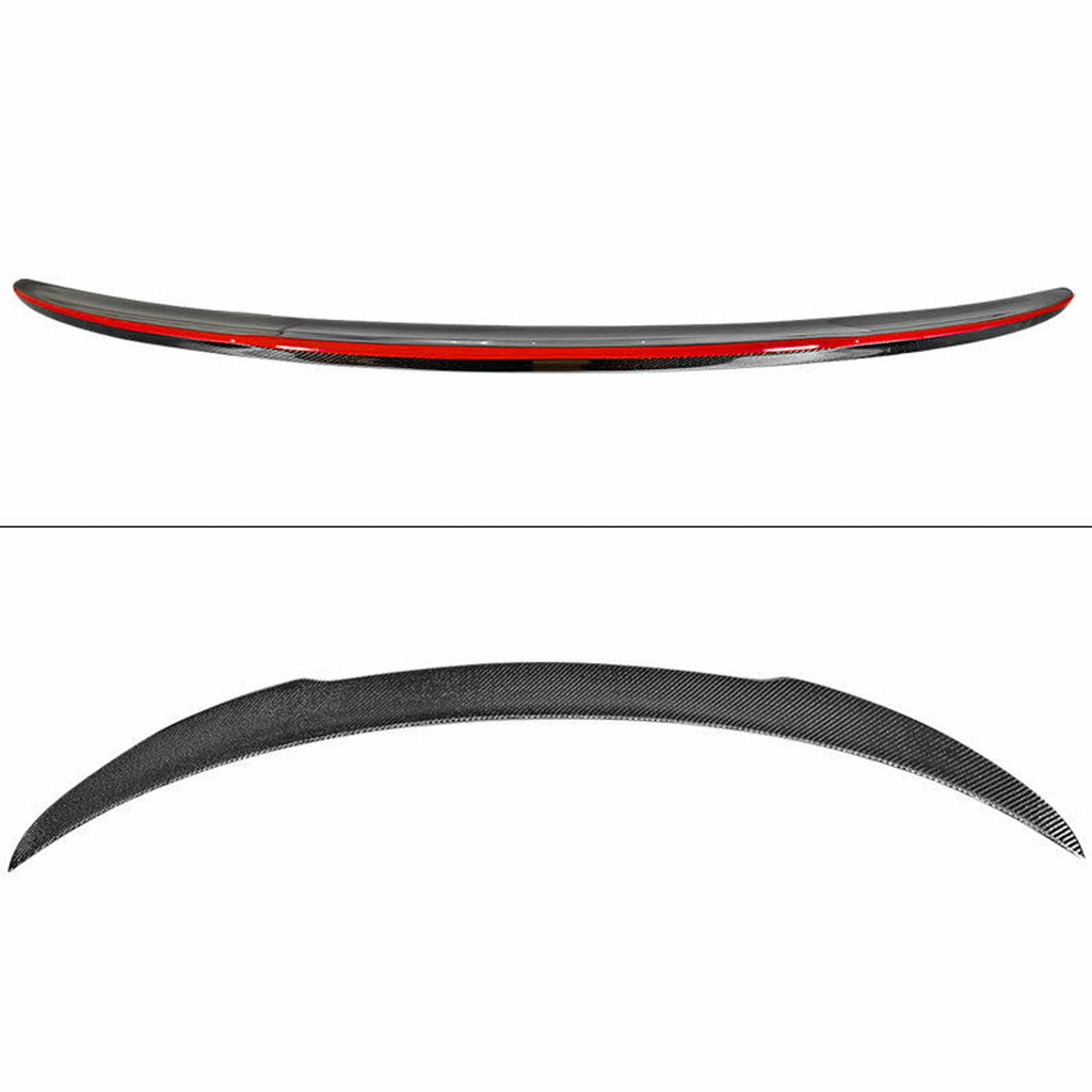 Autunik For 13-19 Mercedes CLA C117 FD Style Carbon Fiber Black Red Line Trunk Spoiler