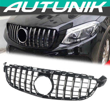 Load image into Gallery viewer, Autunik For 15-18 Mercedes Benz W205 C205 Sedan/Coupe C63 C63S Black/Chrome GT Front Grille Grill