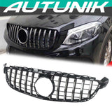 Autunik For 15-18 Mercedes Benz W205 C205 Sedan/Coupe C63 C63S Black/Chrome GT Front Grille Grill