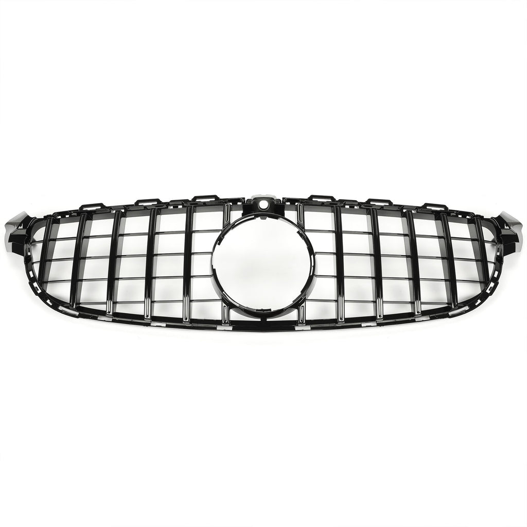 Autunik For 15-18 Mercedes C-class W205 Sedan/Coupe C63 AMG Glossy Black GT Front Grille Grill