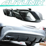 Autunik Black Exhaust Pipe Muffler Tips for Mercedes Benz CLA C117 W117 CLA45 W176 A45 et47