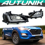 Autunik LED DRL Fog Lights Daytime Running Light Fits For Hyundai Tucson 2019-2021 dr20