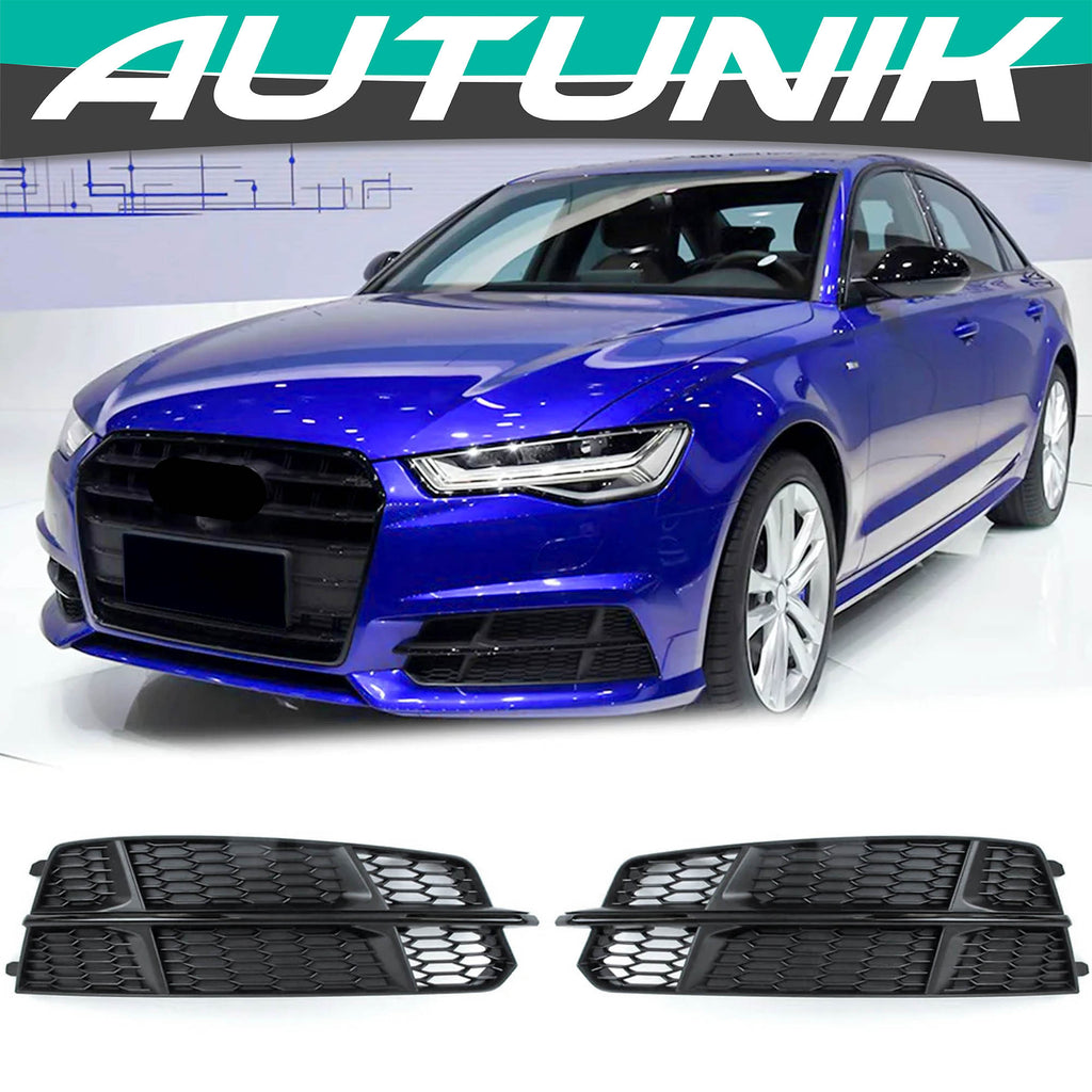 Front Fog Light Cover Grill Lower Grille for Audi A6 C7 S-line S6 2016-2018 fg202