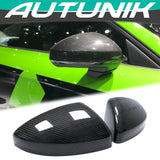 Autunik Fits 2015-2022 Audi TT MK3 R8 Real Carbon Fiber Mirror Cover Caps Replacement w/o Lane Assist mc17