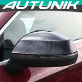 Autunik Real Carbon Fiber Side Mirror Cover Caps For Audi Q5 SQ5 Q7 SQ7 2018-2023 With Side Assist mc28
