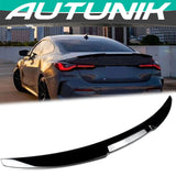 Autunik M4 Style Gloss Black Trunk Spoiler Lip Wing For 2021-2023 BMW 4-Series G22 Coupe 430i M440i