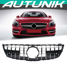 Load image into Gallery viewer, Autunik GT Style Front Bumper Grill Grille For Mercedes-Benz R231 SL Pre-facelift 2013-2016 w/o Camera Chrome/Black