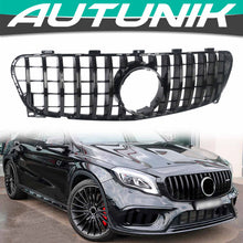 Load image into Gallery viewer, Autunik For 2018-2020 Mercedes GLA X156 GLA45 GLA250 Gloss Black GT Grille Front Hood Grill w/o Camera