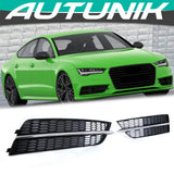 Autunik For 2016-2018 Audi C7.5 A7 S-line S7 Front Bumper Fog Light Grille Covers